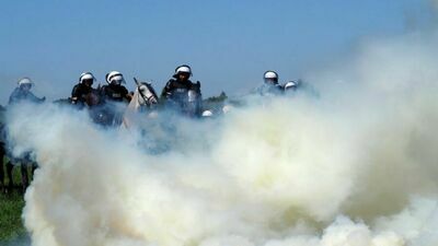 Huk, dym, strzały. Tak się egzaminuje policyjne konie [zdjęcia]