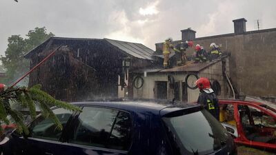 Pożar przy ul. Kościuszki w Janowie Lubelskim