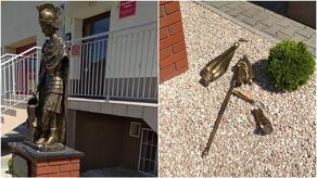 Św. Florian od strażaków stracił rękę i kawałek zbroi. "Chamstwo i prostactwo"