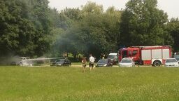 Pożar samochodu przy ul. Stokrotki w Lublinie