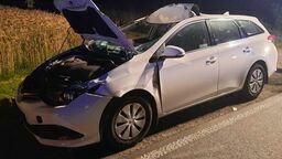 Tak wygląda toyota po zderzeniu z łosiem. Autem jechały dwie kobiety