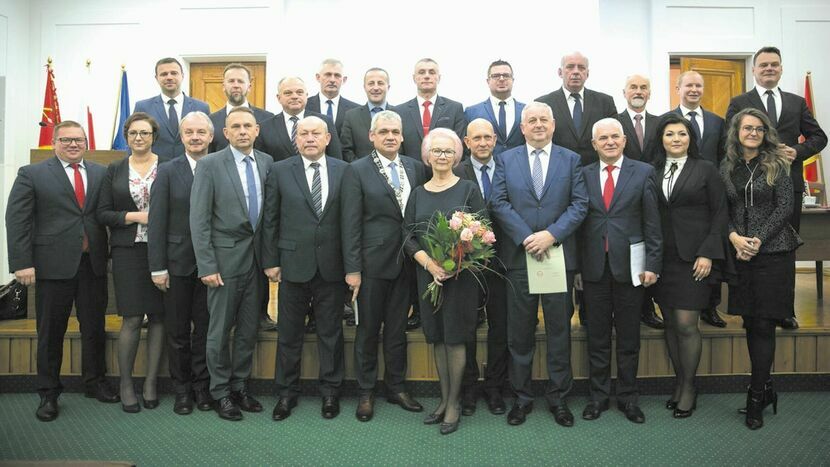 Inauguracyjna sesja Rady Miasta Zamość 21 listopada 2018. Wówczas wiceprzewodniczących było dwóch: Jan Wojciech Matwiejczuk i Piotr Małysz