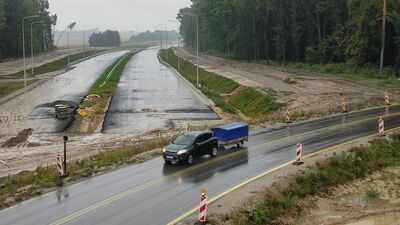 Budowa S19 Kraśnik – Lublin. Deszcz zatrzymał drogowców [zdjęcia z budowy]