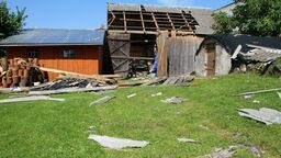 Jedno z gospodarstw w miejscowości Gózd w gminie Kłoczew, przez które w niedzielę przetoczyła się trąba powietrzna