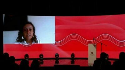 Cintzia Masina podczas wystąpienia w Lublinie