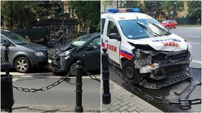 Kolizja w centrum Lublina. Zderzyły się trzy auta, przejazd jest utrudniony [zdjęcia]