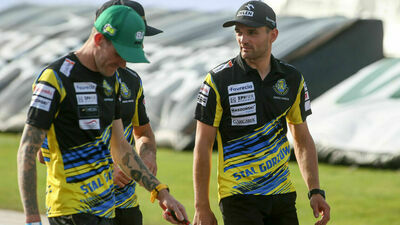 Bartosz Zmarzlik (z prawej) dwukrotnie triumfował na Stadionie Olimpijskim we Wrocławiu.