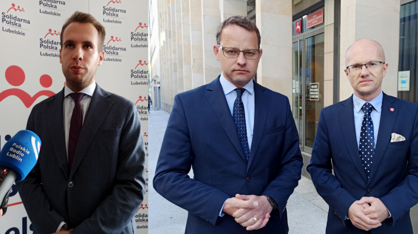 Co ciekawe, czołowi lubelscy politycy Solidarnej Polski (od lewej Jan Kanthak, Marcin Romanowski i Sebastian Trojak), wystąpili na dwóch osobnych konferencjach prasowych. Stanowisko zaprezentowali podobne