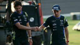 Wiktor Lampart (z prawej) razem ze swoim menadżerem Rafałem Trojanowskim