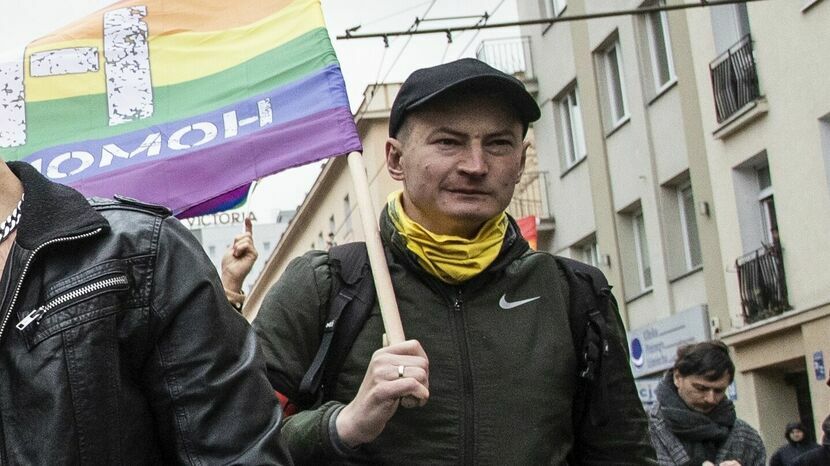 Bartosz Kramek podczas sobotniego Marszu Równości w Lublinie