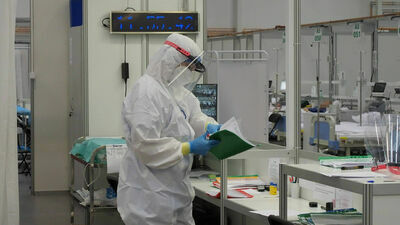 Szpital tymczasowy w Lublinie. Według danych z oficjalnego systemu urzędu wojewódzkiego dzisiaj było tam 85 pacjentów