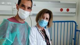 Tomasz Słupski, dr hab. n. med. Magdalena Chrościńska-Krawczyk i Nina w Uniwersyteckim Szpitalu Dziecięcym w Lublinie