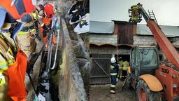 Lubelskie. Strażacy ratowali krowę, pod którą zawalił się strop [zdjęcia]