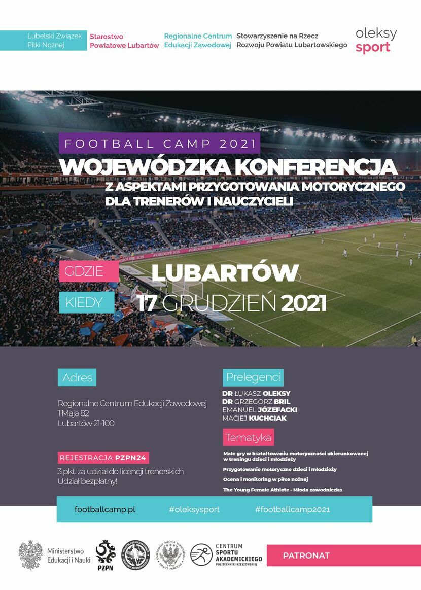 Fot. 17 grudnia w Lubartowie odbędzie się Football Camp 2021<br />
<br />
