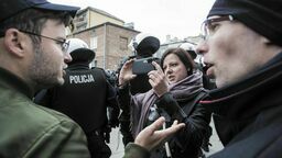 Bartosz Staszewski i Kaja Godek podczas Marszu Równości w Lublinie 