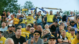 Kibice Motoru Lublin na meczu z ZOOLeszcz DPV Logistic GKM Grudziądz.