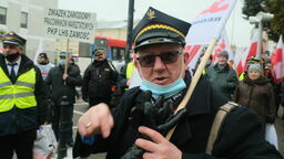 Demonstracja kolejarzy w Lublinie