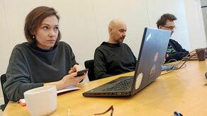 Karolina Wierzbicka, Piotr Skrzypczak, Arek Kaźmierak z Lubelskiego Społecznego Komitetu Pomocowego