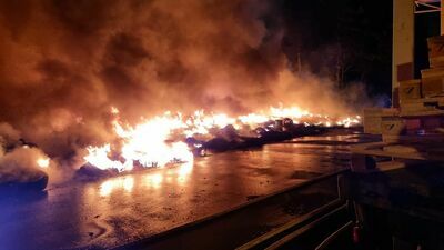 Wielki pożar koło Lublina. Płonęło składowisko opon
