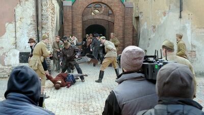 Na planie filmu "Zieja" kręconego w 2019 roku w Lublinie