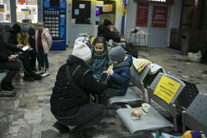 Uchodźcy na dworcu PKS w Lublinie
