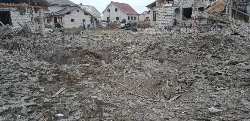 Miasteczko Owrucz na pograniczu ukraińsko-białoruskim po bombardowaniu przez Rosję