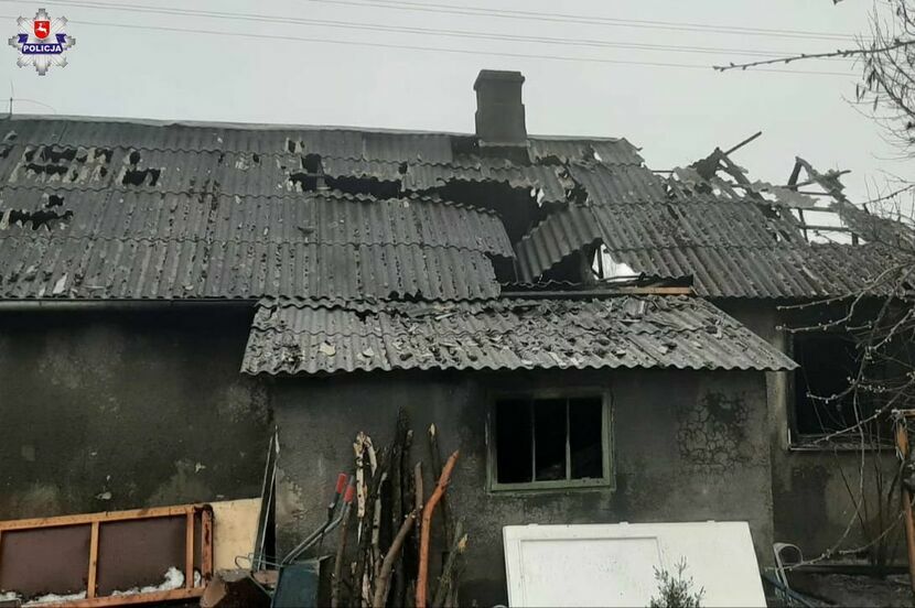 Pożar domu w Ludwinie
