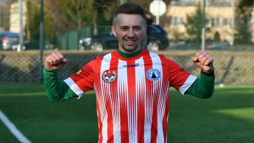Przemysław Gałka wciąż nie zawiesił „butów na kołku” i od niedawna jest grającym trenerem Olimpii Miączyn