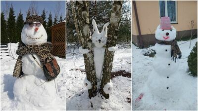 Bałwany zrobione przez Czytelników witają chłodną wiosnę [zdjęcia]