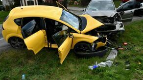 Zderzenie trzech aut na "19". W jednym z samochodów było 3-letnie dziecko