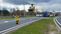 Śmigłowiec lądował na obwodnicy Lubartowa. Cztery osoby w szpitalu