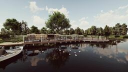 Planowane molo i kawiarnia nad zalewem