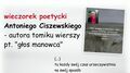 Wieczorek poetycki Antoniego Ciszewskiego w Puławach