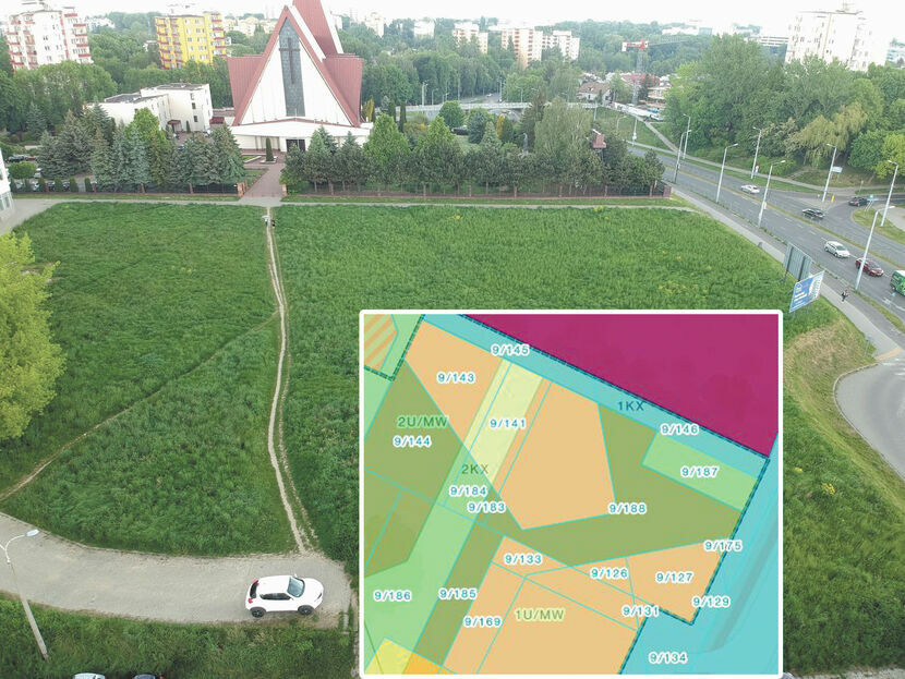 Prezydent Lublina chce sprzedać porośnięty dziką roślinnością teren, który sąsiaduje z alejką dla pieszych biegnącą wzdłuż kościelnej posesji. Największa z działek (nr 9/188) ma 1058 mkw. pow. Druga (nr 9/187) przylega do pierwszej z działek i zajmuje 302 mkw. Trzecia z nich (nr 9/183) jest wąskim paskiem ziemi o powierzchni zaledwie 26 mkw. Jeśli radni się zgodzą to sprzedana ma zostać również działka (nr 9/185) o pow. 339 mkw. 
