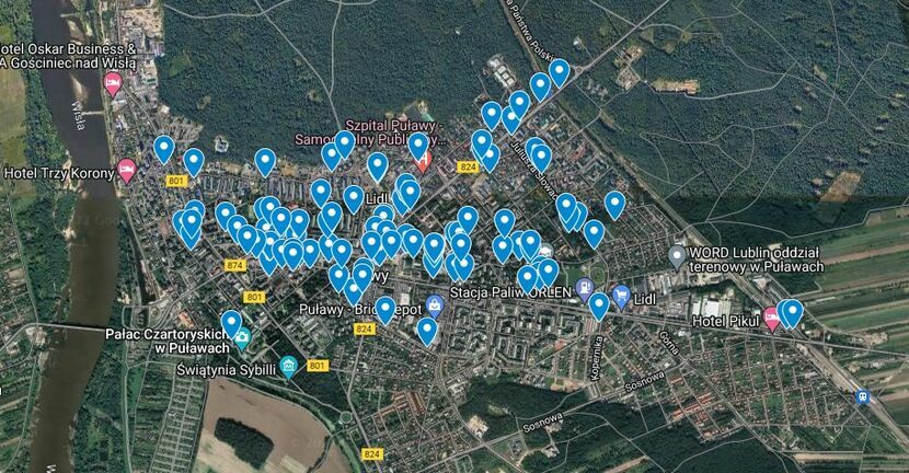 Mapa przygotowana przez FMS zawiera znaczniki z opisem symboli i haseł, które sympatycy Lewicy nazywają faszystowskimi i proponują ich usunięcie z miejskiej przestrzeni 