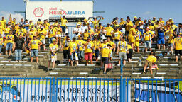 Motor Lublin lepszy od Fogo Unii w Lesznie. Tak lubelscy kibice dopingują na wyjeździe [zdjęcia]