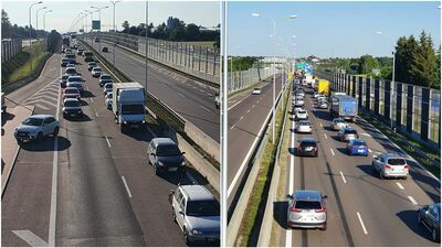 Zderzenie na wyjeździe z Lublina. Dwoje dzieci w szpitalu, długi korek samochodów