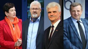 Danuta Smaga, Ireneusz Rzepkowski, Leszek Gorgol i Jan Ziomka - zarząd powiatu puławskiego