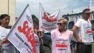 Zamość - jeden z niedawnych protestów pracowników DPS