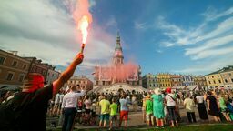 Godzina W na Rynku Wielkim w Zamościu.