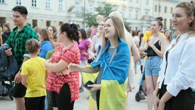 Łańcuch Solidarności na pl. Litewskim