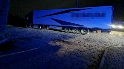 Zatrzymana cieżarówka