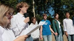 Świdnik. "Ballady i romanse" Mickiewicza przy fontannie