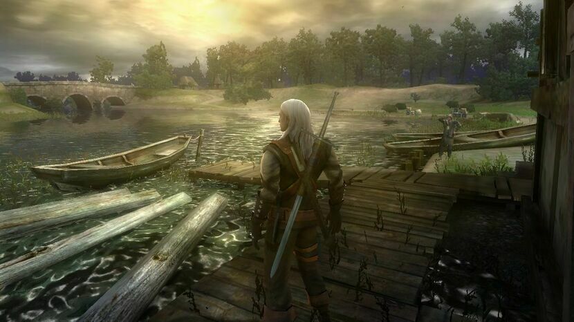 Geralt w grze Wiedźmin wydanej w 2007 roku 