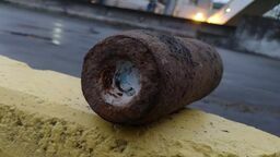 Lubelskie. Pocisk artyleryjski na terenie cukrowni