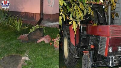 Traktorem wjechał w dom. Wszystko przez alkohol