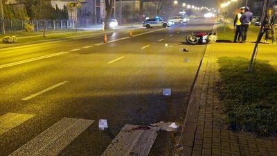 Motocyklista wjechał w kobietę na przejściu dla pieszych