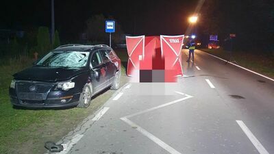 Lubelskie. Tragedia na drodze. Nie żyje pieszy, który po zmroku szedł bez odblasków