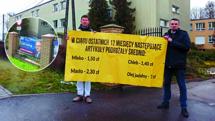 Z płotu ZS w Milejowie banery Artura Sobonia już zniknęły. Wczoraj działacze Polski 2050 przywieźli swoje plakaty i czekają na zgodę na ich wywieszenie