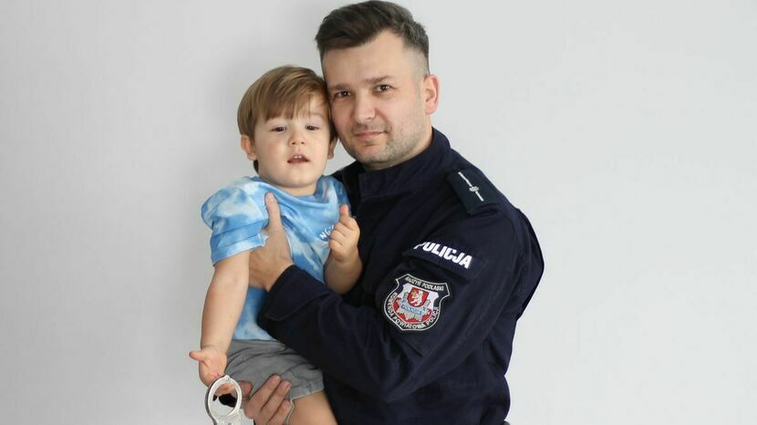Daniel Jankowski z synem Wiktorkiem